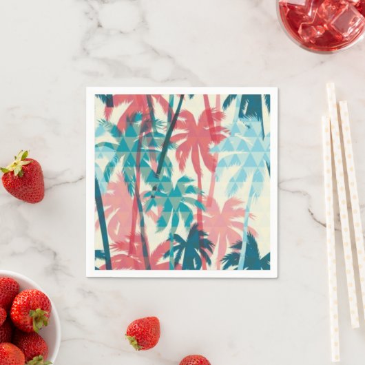 Serviette En Papier Motif palmier (En situation)