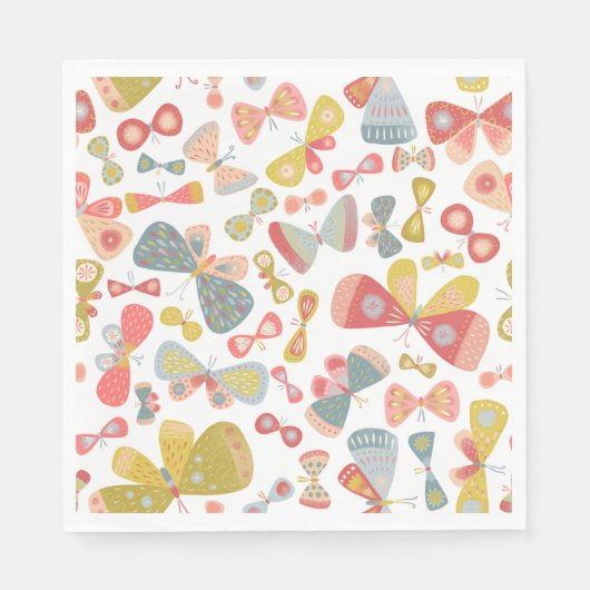 Serviette En Papier Motif papillon (Devant)