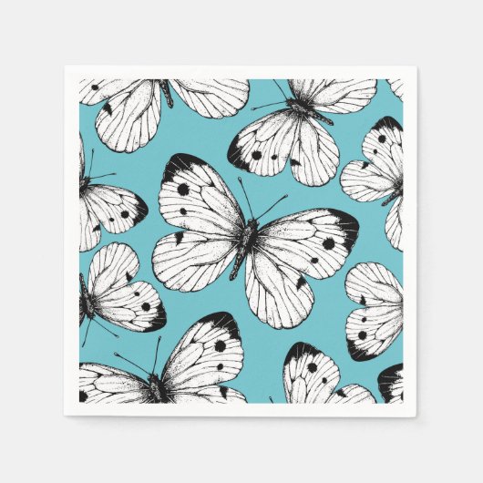 Serviette En Papier Motif papillon de choux (Devant)