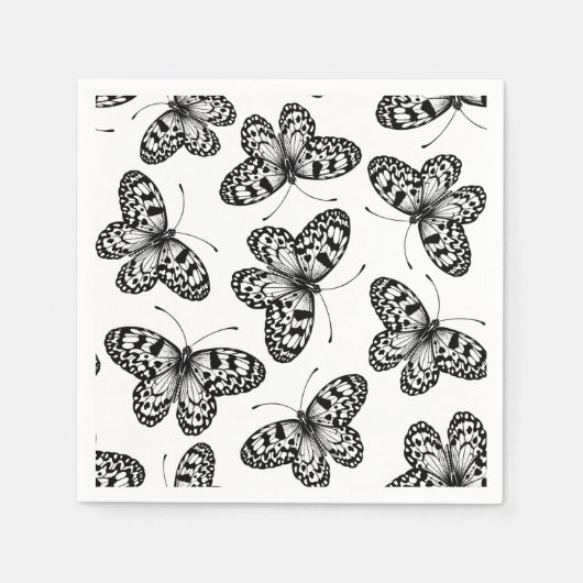 Serviette En Papier Motif papillon en papier (Devant)