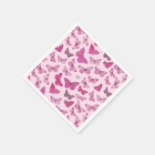 Serviette En Papier Motif papillon rose fille mignonne monogramme (Coin)