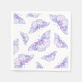 Serviette En Papier Motif papillon violet aquarelle (Devant)
