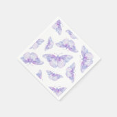 Serviette En Papier Motif papillon violet aquarelle (Coin)