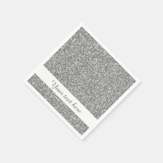 Serviette En Papier Motif Parties scintillant Argent Ressemblant Avec  (Coin)