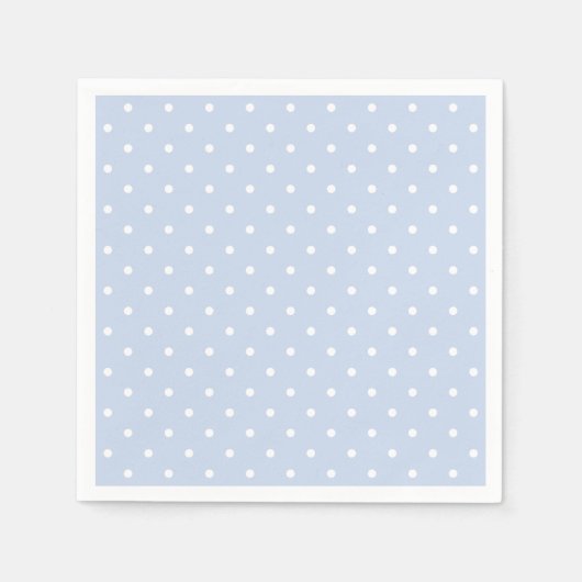 Serviette En Papier Motif Pastel Blue White Polka Dot (Devant)