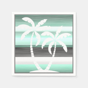 Serviette En Papier Motif Pastel Mint Green Grey
