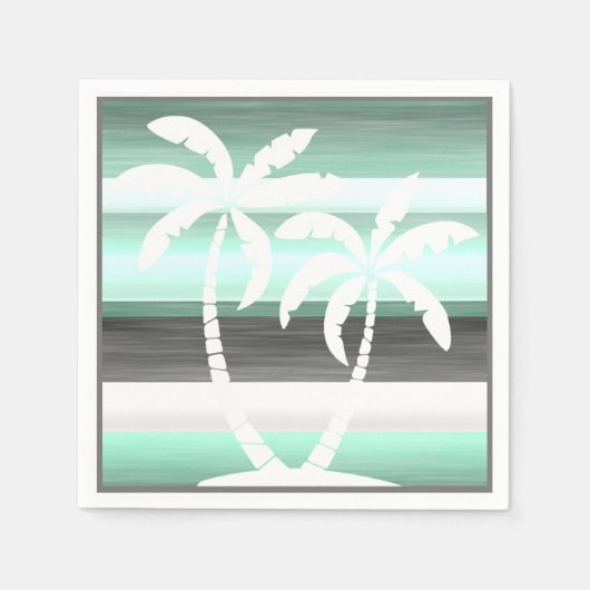 Serviette En Papier Motif Pastel Mint Green Grey (Devant)