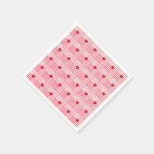 Serviette En Papier Motif Patchwork Cœurs Rayés  (Coin)