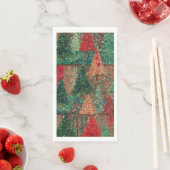 Serviette En Papier Motif Patchwork d'Arbre de Noël (En situation)