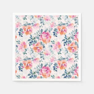 Serviette En Papier Motif peint de roses