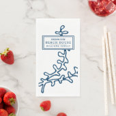 Serviette En Papier Motif personnalisé aux algues bleues - Beach House (En situation)