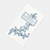 Serviette En Papier Motif personnalisé aux algues bleues - Beach House (Coin)