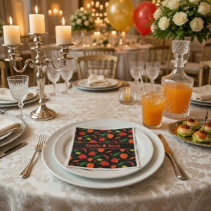 Serviette En Papier Motif Personnalisé de Piment Fort pour Fête