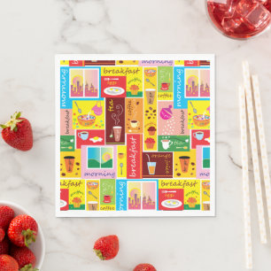 Serviette En Papier Motif Petit Déjeuner Fantaisiste