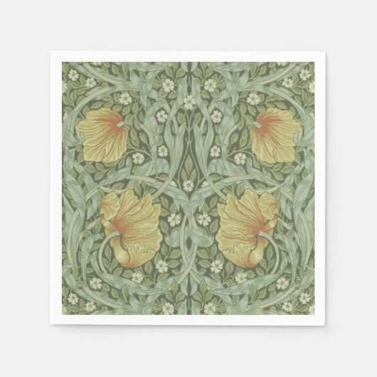 Serviette En Papier Motif Pimpernel (par William Morris) (Devant)