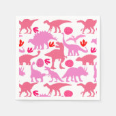Serviette En Papier Motif Pink Dino (Devant)