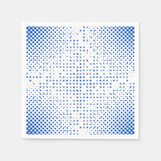 Serviette En Papier Motif Pixels bleus (Devant)