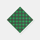 Serviette En Papier Motif plaid Black Green tendance (Coin)