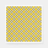 Serviette En Papier Motif plaid jaune et blanc (Devant)