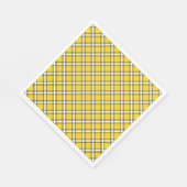 Serviette En Papier Motif plaid jaune et blanc (Coin)