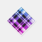 Serviette En Papier Motif plaid noir rose moderne (Coin)