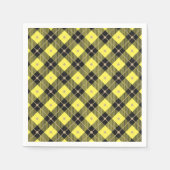 Serviette En Papier Motif plaid tendance noir Jaune (Devant)