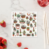 Serviette En Papier motif plante (En situation)