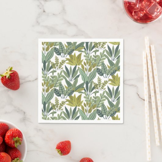 Serviette En Papier motif plante (En situation)