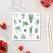Serviette En Papier motif plante (En situation)