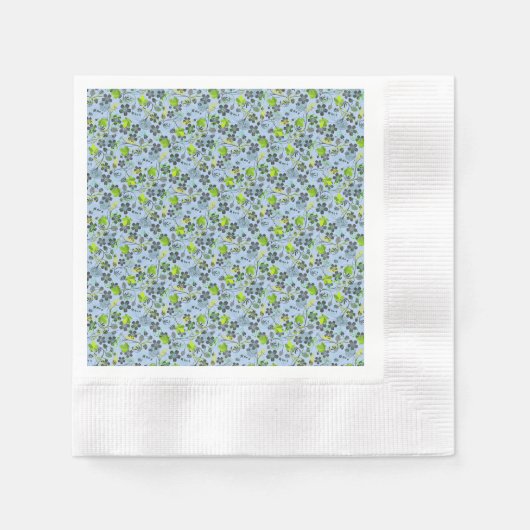Serviette En Papier motif plante A03.b Lblue BG (Devant)