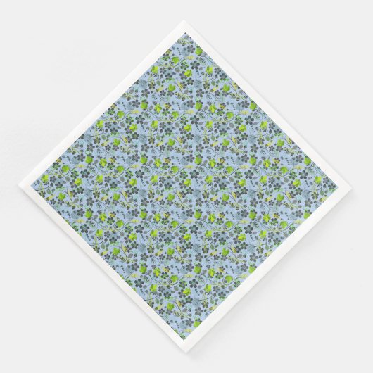 Serviette En Papier motif plante A03.b Lblue BG (Coin)