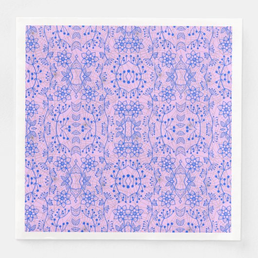 Serviette En Papier motif plante A08.b boho. lviolet BG (Devant)