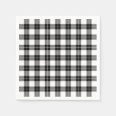 Serviette En Papier Motif plat noir et blanc classique (Devant)