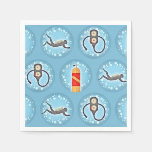 Serviette En Papier Motif plongée sous-marine - Cute Scuba Thème