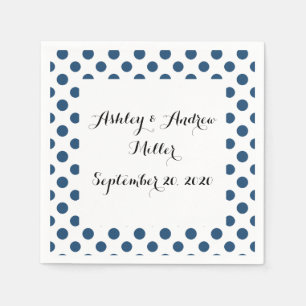 Serviette En Papier Motif Pois bleu bleu de la marine