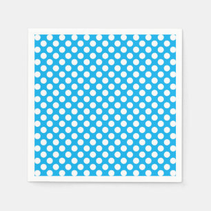 Serviette En Papier Motif pois bleu et blanc