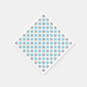 Serviette En Papier Motif pois bleu et gris (Coin)