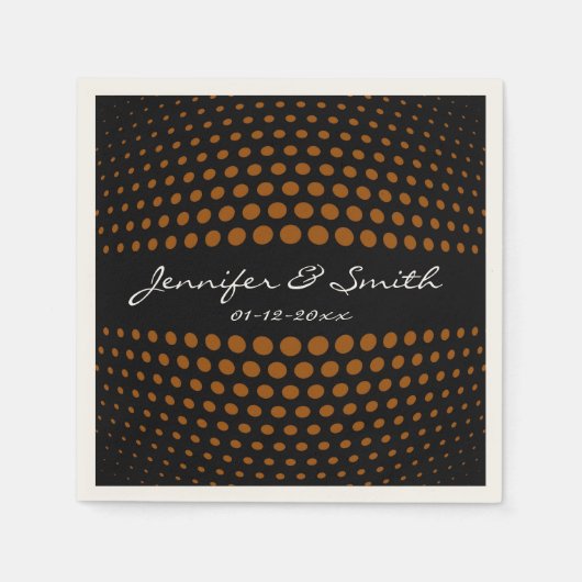 Serviette En Papier motif pois Brown (Devant)