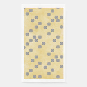 Serviette En Papier Motif Pois contemporain Jaune et Gris