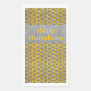 Serviette En Papier Motif Pois jaune, noir et gris
