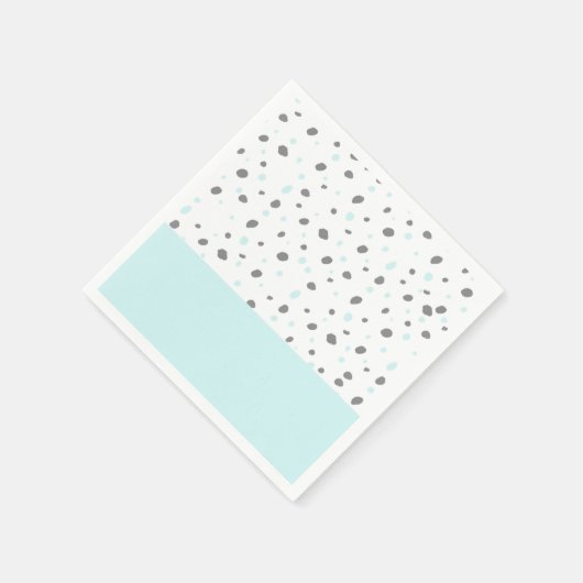 Serviette En Papier Motif pois pastel bleu gris (Coin)