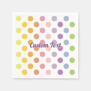 Serviette En Papier Motif Pois Rainbow