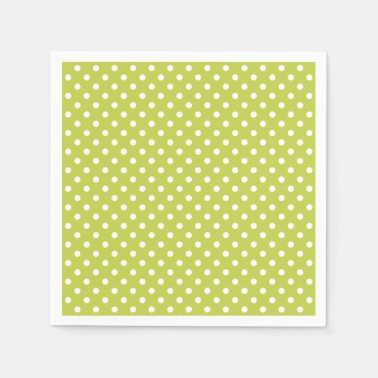 Serviette En Papier Motif Pois vert (Devant)