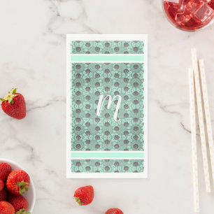 Serviette En Papier Motif Pois vert, noir et gris