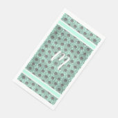 Serviette En Papier Motif Pois vert, noir et gris (Coin)