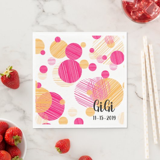 Serviette En Papier Motif Polka-Dot Whimsical personnalisé (En situation)