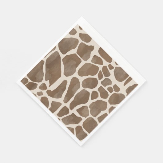 Serviette En Papier Motif Poster de animal de Giraffe d'aquarelle (Coin)