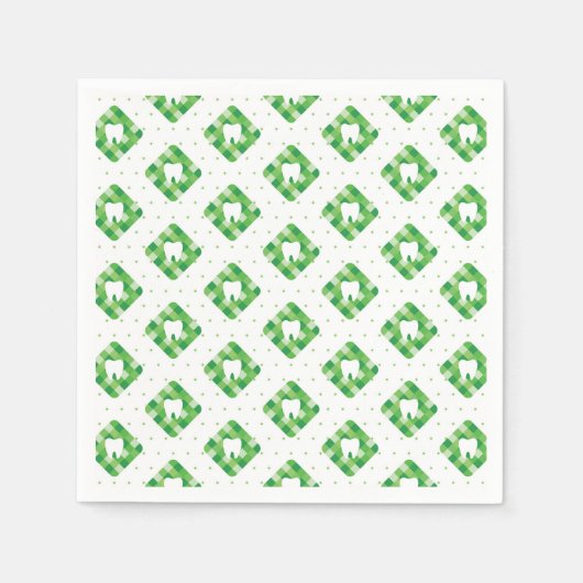 Serviette En Papier Motif pour dents vert (Devant)