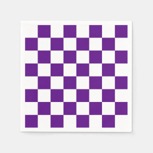 Serviette En Papier Motif pourpre et blanc de damier
