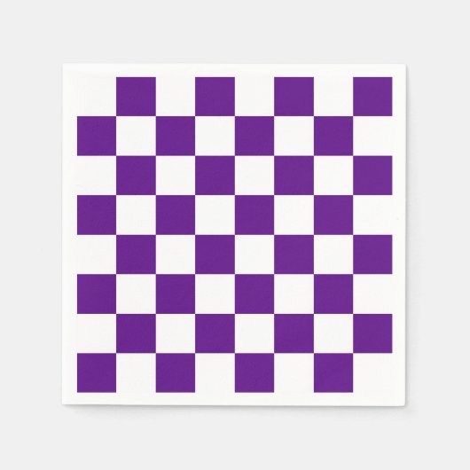 Serviette En Papier Motif pourpre et blanc de damier (Devant)